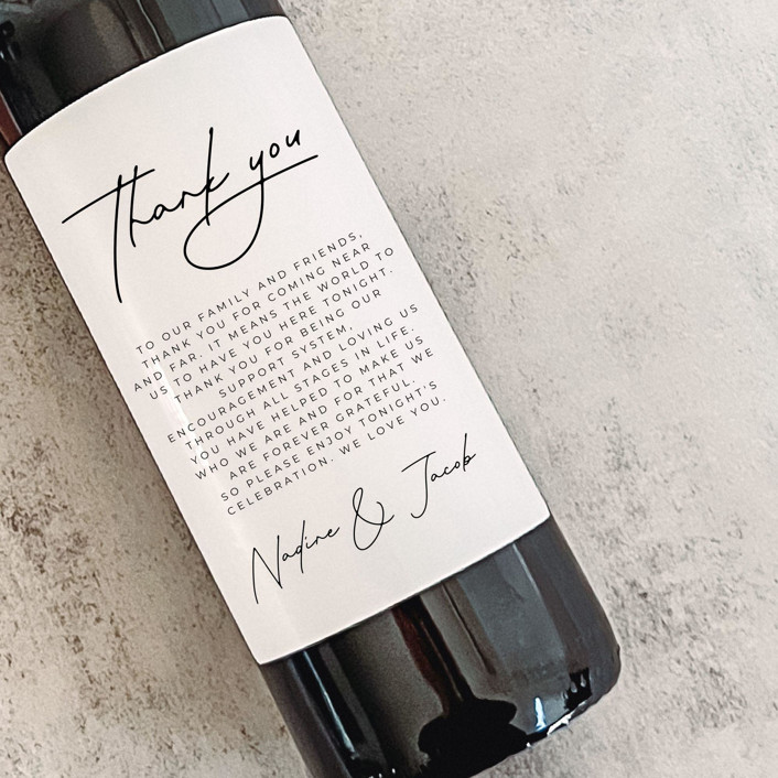 Personalized Thank You Wine Label Wedding Flavors