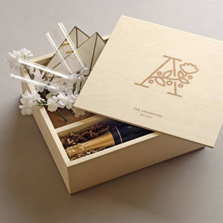 This is a natural wedding gifts by Artificer Wood Works called the florist - keepsake ceremony wine box in standard