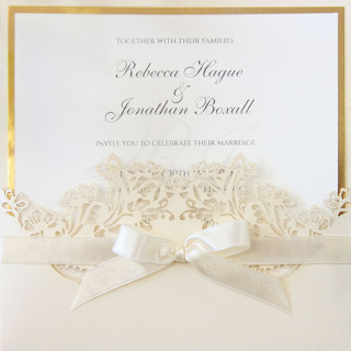 This is a white vellum wedding invitations by Self Stationery called custom laser cut invitation pocket for 6x6 card | set of 10 | envelopes included in standard