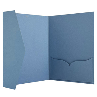 This is a blue vellum wedding invitations by Self Stationery called folder with pocket for 5x7 acrylic invitation | wedding invite jackets | set of 10 | envelopes included in standard