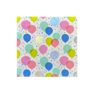 This is a multicolor decorative paper napkins by Jollity and Co called it's a birthday balloon large napkins - set of 16 in standard