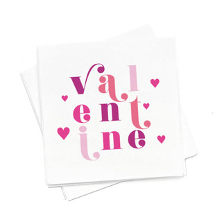 This is a multicolor decorative paper napkins by ForYourParty called valentine party napkin pack, cocktail size, pack of 20 in standard