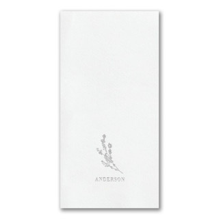 This is a white decorative paper napkins by Papel Custom Design called wispy floral premium custom napkin - guest towel - pack of 100 in standard