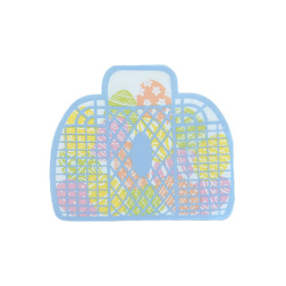 This is a blue decorative paper napkins by Jollity and Co called bunnies in the garden large "basket" napkins - set of 16 in standard
