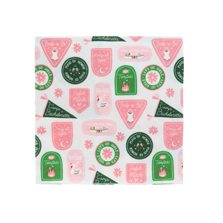 This is a multicolor decorative paper napkins by Jollity and Co called camp bachelorette large napkins - set of 16 in standard