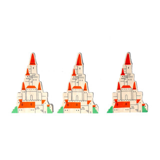This is a multicolor decorative paper napkins by POP Party Supplies called castle napkins - princess party (x20) in standard