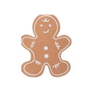 This is a brown decorative paper napkins by Jollity and Co called baking spirits bright gingerbread man large napkins - set of 16 in standard