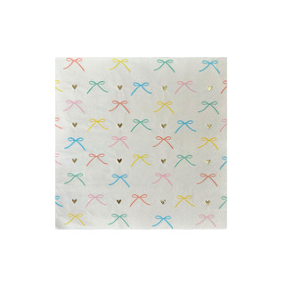 This is a multicolor decorative paper napkins by Jollity and Co called bows large napkins - set of 16 in standard