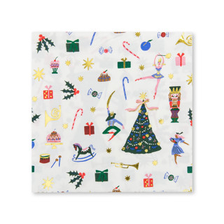 This is a multicolor decorative paper napkins by Jollity and Co called nutcracker large napkins - set of 16 in standard