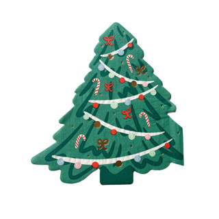 This is a green decorative paper napkins by Jollity and Co called baking spirits bright christmas tree guest napkins - set of 16 in standard