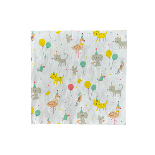 This is a multicolor decorative paper napkins by Jollity and Co called little celebrations large napkins - set of 16 in standard