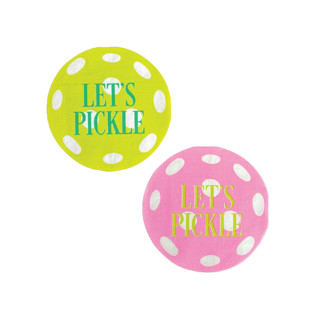 This is a multicolor decorative paper napkins by Jollity and Co called pickleball social club "let's pickle" cocktail napkins - set of 16 in standard