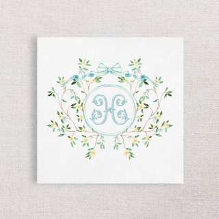 This is a multicolorassorted-colors decorative paper napkins by Papel Custom Design called magnolia crest custom napkins | pack of 100 in standard