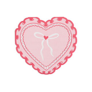 This is a pink decorative paper napkins by Jollity and Co called love birds petite napkins - set of 16 paper napkins in standard