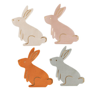 This is a multicolor decorative paper napkins by Jollity and Co called bunnies in the garden large "bunny" napkins - set of 16 in standard