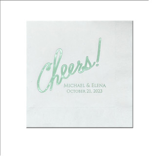 This is a multicolorassorted-colors decorative paper napkins by Papel Custom Design called cheers! custom napkin - pack of 100 in standard