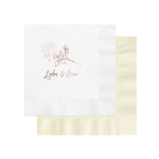This is a multicolorassorted-colors decorative paper napkins by Papel Custom Design called long stem rose custom napkin - pack of 100 in standard
