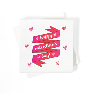 This is a white decorative paper napkins by ForYourParty called valentine's day banner napkins, cocktail size, set of 20 in standard