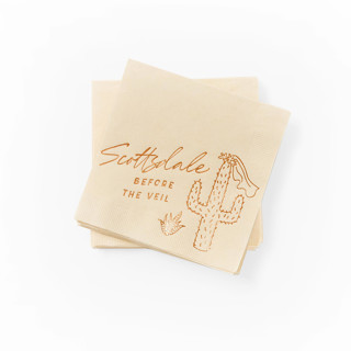 This is a copper decorative paper napkins by ForYourParty called scottsdale before the veil napkin pack, cocktail size, pack of 50 in standard