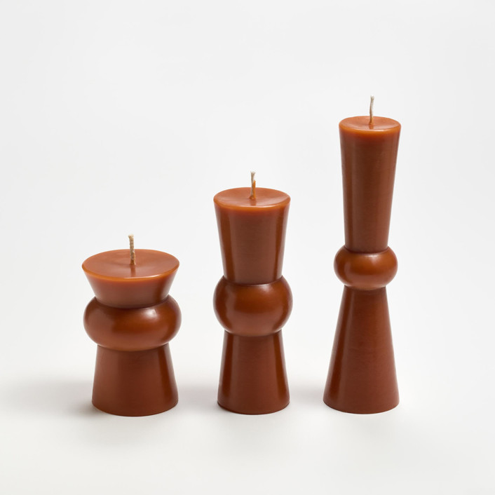 Josee Pillar Set of 3 Terra Cotta