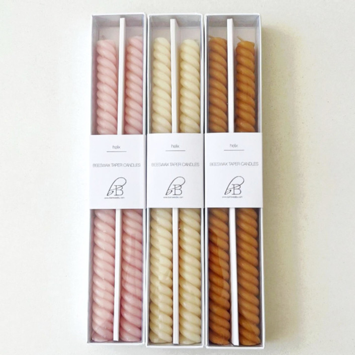 HELIX TAPERS set of 6 // ROSEWATER, CATHEDRAL, ORO