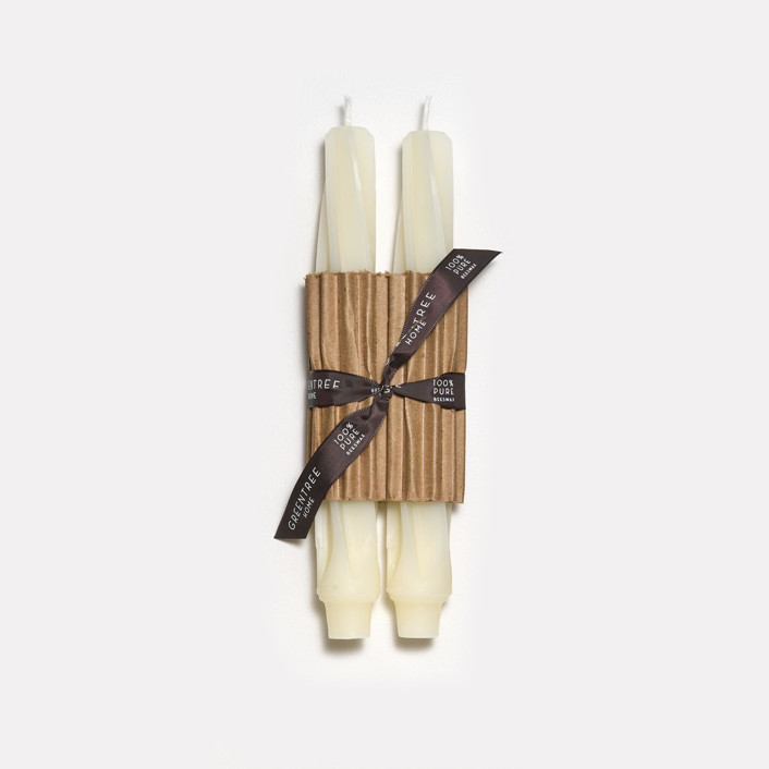 9" Twist Tapers (pair) Cream