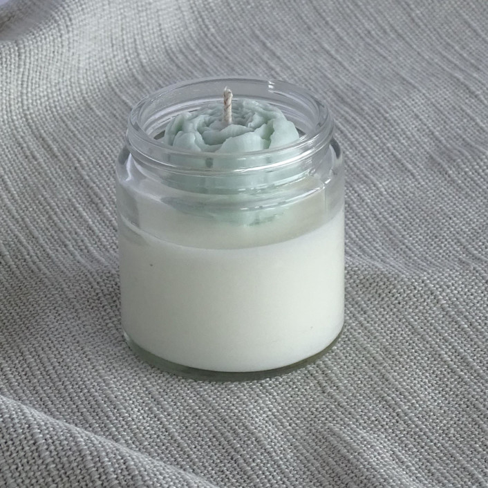 Mini Peony Candle (Green)