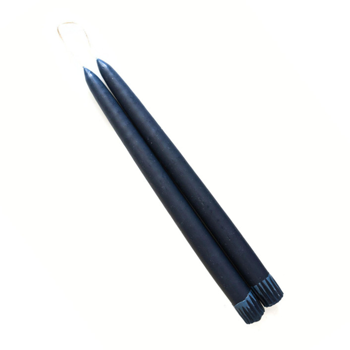 The 11 Inch Hand-Dipped Taper Candle in Slate Blue