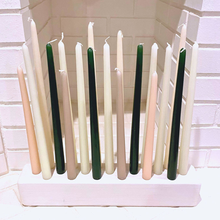 18" Whitewash Wood Candleholder Wedding candles and holders by Katelin