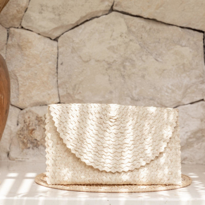 Rattan Clutch in Blonde