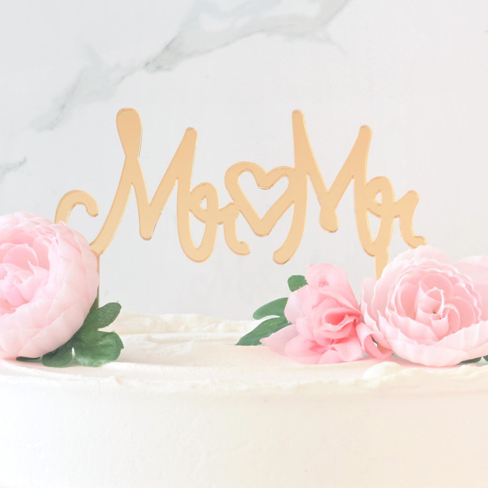 Mr & Mr Cake Topper, Gold