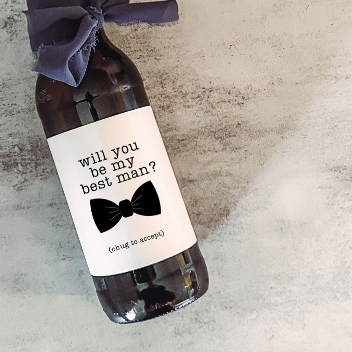 Set of 6 Best Man Beer Bottle Labels | Will you be my Best Man?