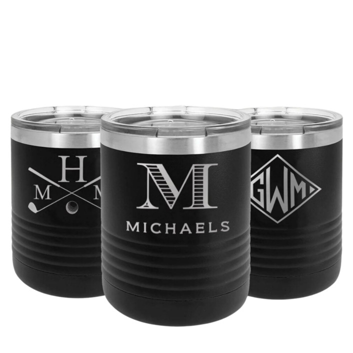 Custom Engraved 10 Oz Low Ball Tumbler by Papel Custom Design