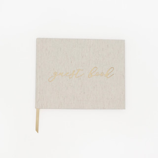 This is a natural guest books by bloom Daily Planners called guest book, linen in standard