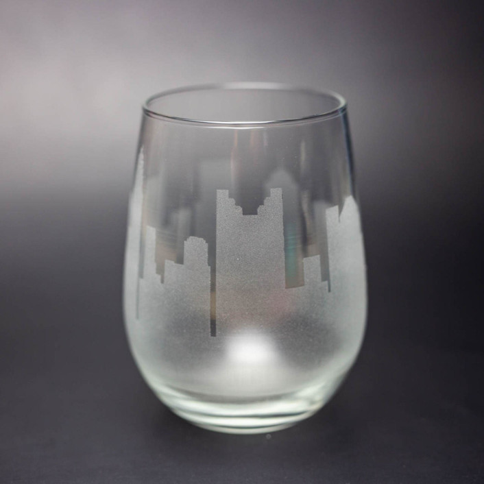 Columbus, Ohio Skyline Stemless Wine Glass