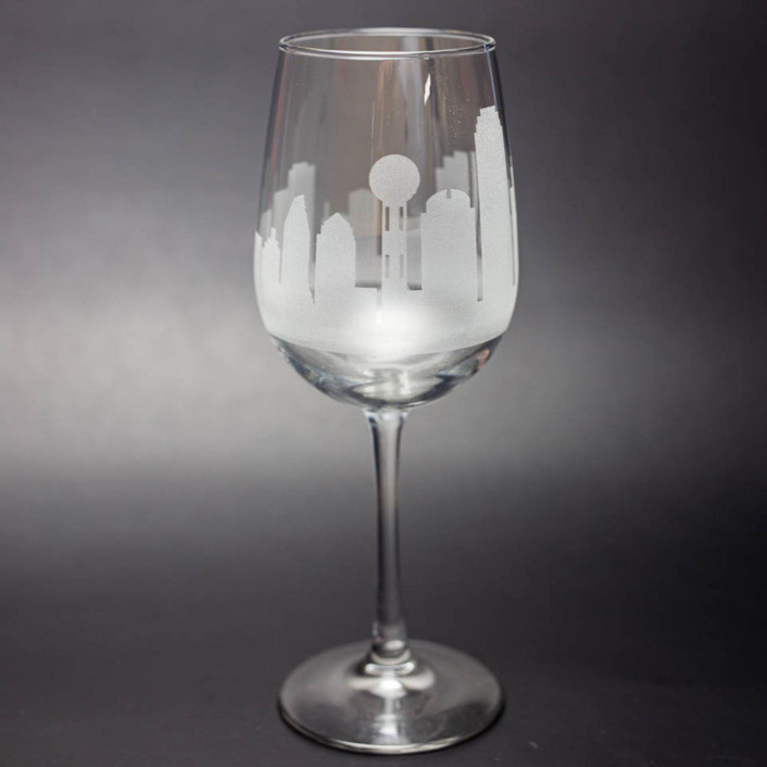 Dallas, Texas Skyline Wine Glass