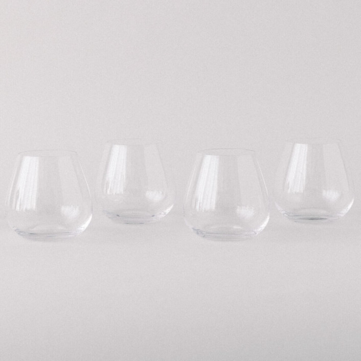 SET OF 4 - SIREN STEMWARE // SHORT STEMLESS IN CLEAR