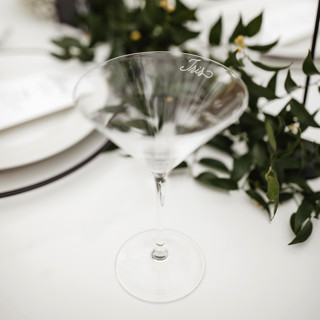 This is a clear wedding drinkware by Charlotte Noordzij called martini glass engraved in standard