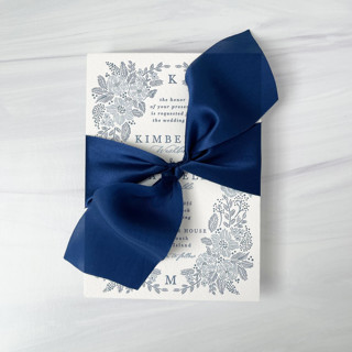 This is a blue wedding ribbon by Honey Silks Co called 2" silk ribbon - sapphire blue in standard