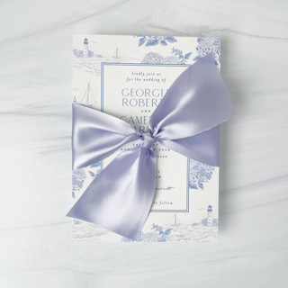 This is a purple wedding ribbon by Honey Silks Co called 2" silk ribbon - pale lavender in standard