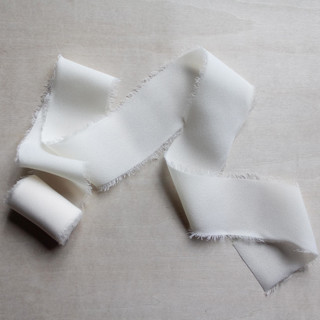 This is a natural wedding ribbon by Clover and Lamb called silk ribbon - cream // 3 yards in standard