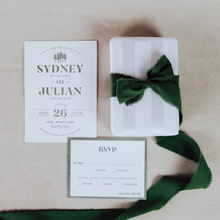 This is a green wedding ribbon by Jordan Perry called ribbon linen 1.5" wide dark green in standard