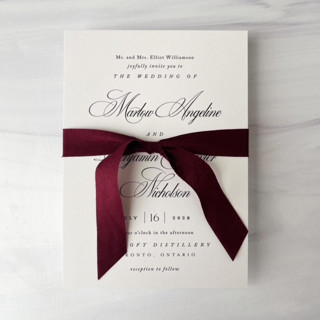 This is a red wedding ribbon by Honey Silks Co called 3/4" x 5 yards cotton ribbon - beetroot in standard