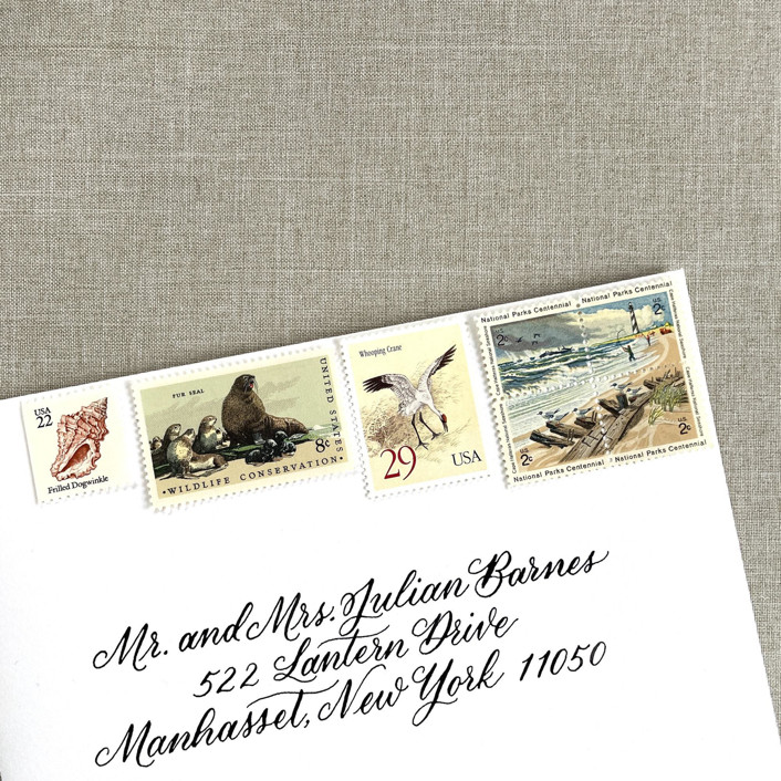 Beach Vintage Postage, 10 Sets Stamps by Jennifer Kramer Minted