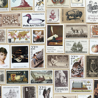This is a natural stamps by Kristen Melchor called 78 cents . neutral vintage postage stamp variety pack . set of 5 in standard