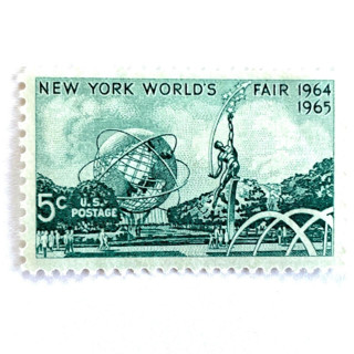 This is a green stamps by Heritage Post House called "new york world's fair" postage stamps | unused usps postage 5c | pack of 20 in standard
