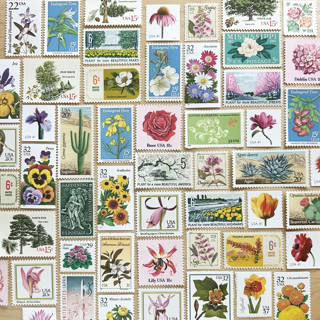 This is a multicolorassorted-colors stamps by Kristen Melchor called $1.07 . floral vintage postage stamp variety pack . set of 5 in standard