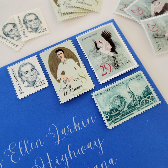 Sage & White Vintage Postage Set "Sage & Sophisticated" One Ounce Set of 5 Stamps by The