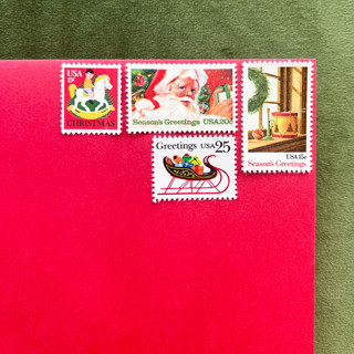 This is a multicolorassorted-colors stamps by Little Postage House called here comes santa postage collection in standard