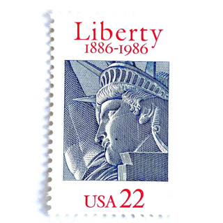 This is a blue stamps by Heritage Post House called "statue of liberty" postage stamps | centennial issue | unused usps postage 22c | pack of 20 in standard